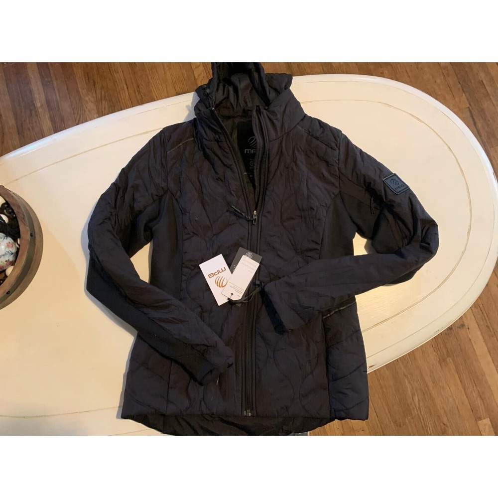 MPG Sport Quilted Hooded Jacket Black Athletic Athleisure Women M